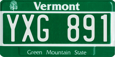 VT license plate YXG891