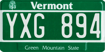 VT license plate YXG894