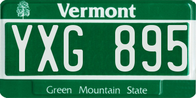 VT license plate YXG895