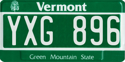 VT license plate YXG896