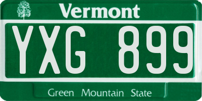 VT license plate YXG899