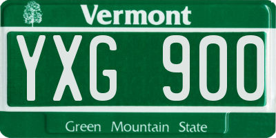 VT license plate YXG900