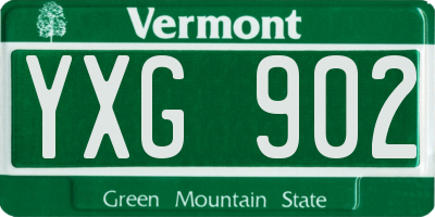 VT license plate YXG902