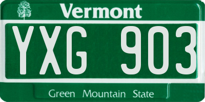 VT license plate YXG903
