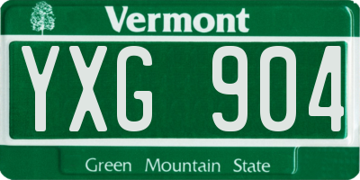 VT license plate YXG904