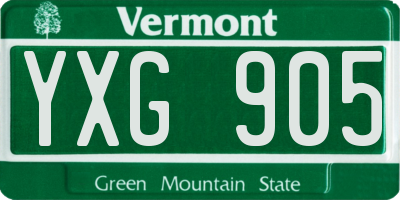 VT license plate YXG905
