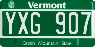 VT license plate YXG907