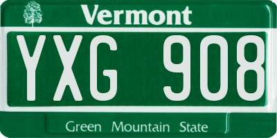 VT license plate YXG908