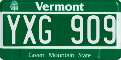 VT license plate YXG909