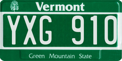 VT license plate YXG910