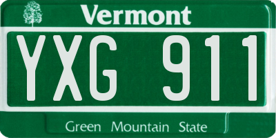 VT license plate YXG911