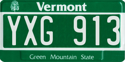 VT license plate YXG913