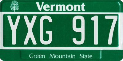 VT license plate YXG917