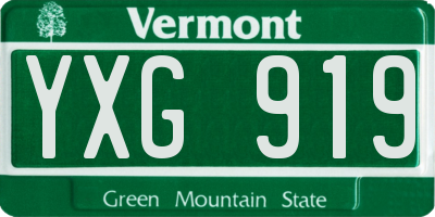 VT license plate YXG919