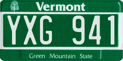 VT license plate YXG941
