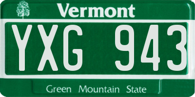 VT license plate YXG943