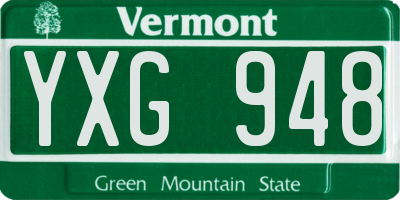VT license plate YXG948