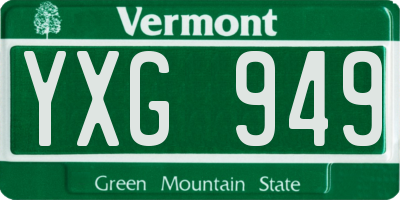 VT license plate YXG949