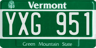 VT license plate YXG951