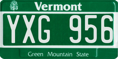 VT license plate YXG956