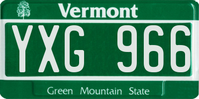 VT license plate YXG966