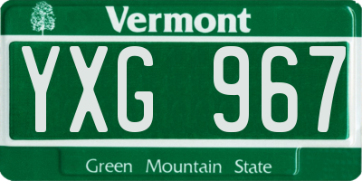 VT license plate YXG967