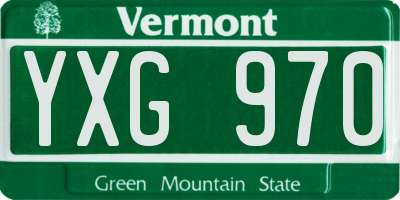 VT license plate YXG970