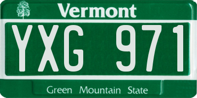 VT license plate YXG971