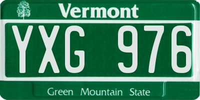 VT license plate YXG976