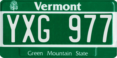VT license plate YXG977