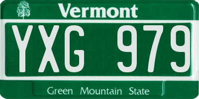 VT license plate YXG979