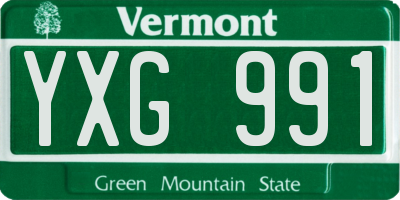 VT license plate YXG991