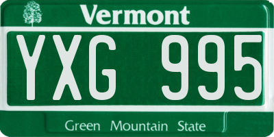 VT license plate YXG995