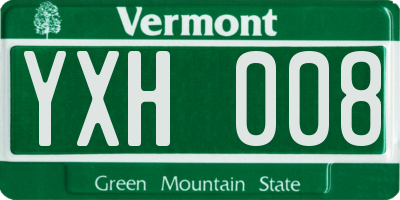 VT license plate YXH008