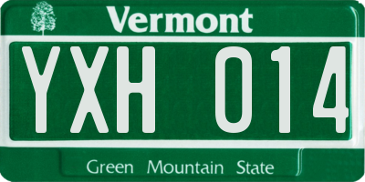 VT license plate YXH014
