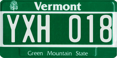 VT license plate YXH018