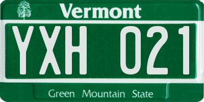 VT license plate YXH021