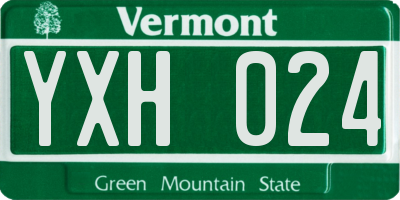 VT license plate YXH024