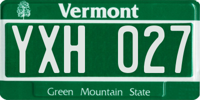 VT license plate YXH027