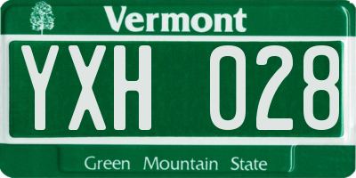 VT license plate YXH028