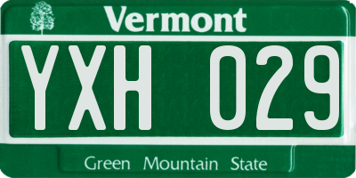 VT license plate YXH029