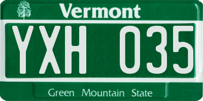 VT license plate YXH035