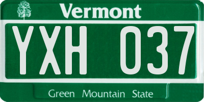 VT license plate YXH037