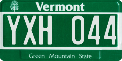 VT license plate YXH044