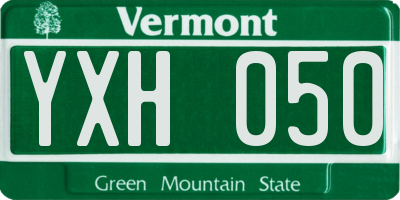 VT license plate YXH050
