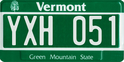 VT license plate YXH051