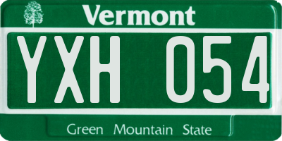 VT license plate YXH054