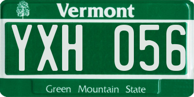 VT license plate YXH056