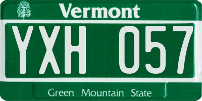 VT license plate YXH057