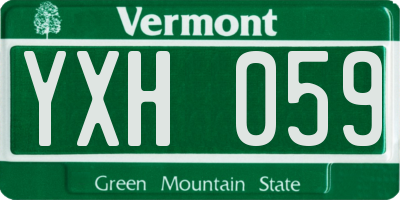 VT license plate YXH059